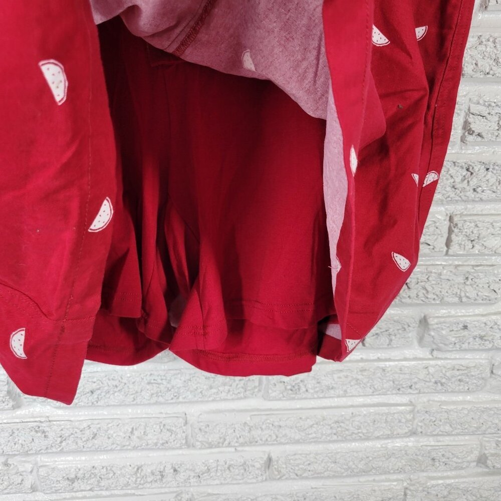 Woman Within Womens Skort 20W Plus Cotton Zip Fly Red Watermelons Casual C10E - Picture 5 of 10